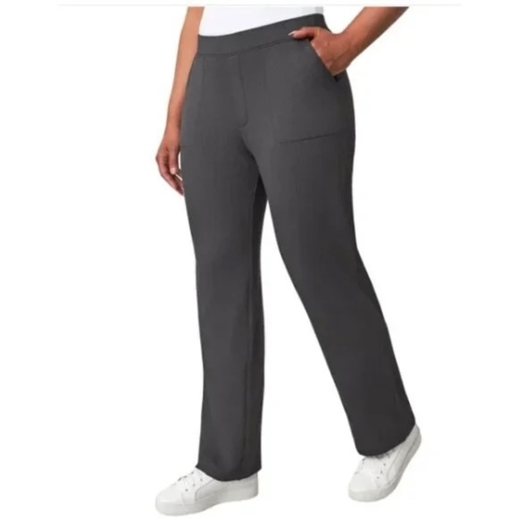 Mondetta Herringbone Straight Leg Pants, Pull On Stretchy Black/Dark Gray XL NWT - Picture 1 of 16